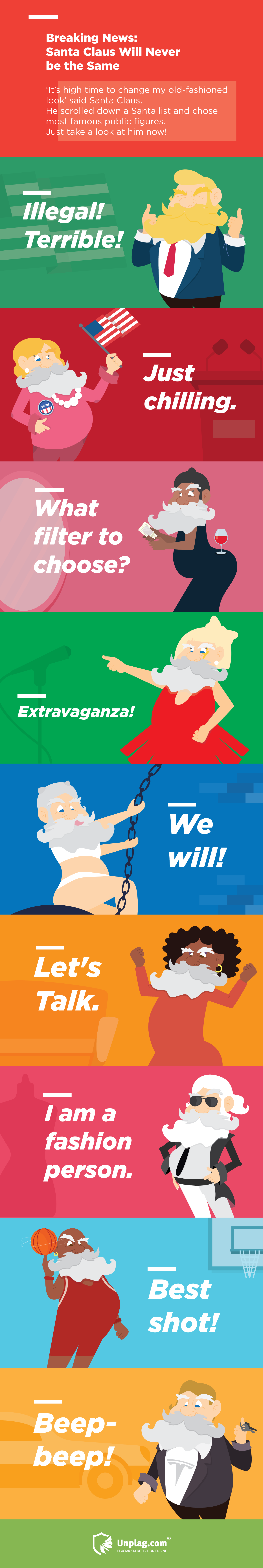 Christmas News Santa Looks Different Infographic by Unplag